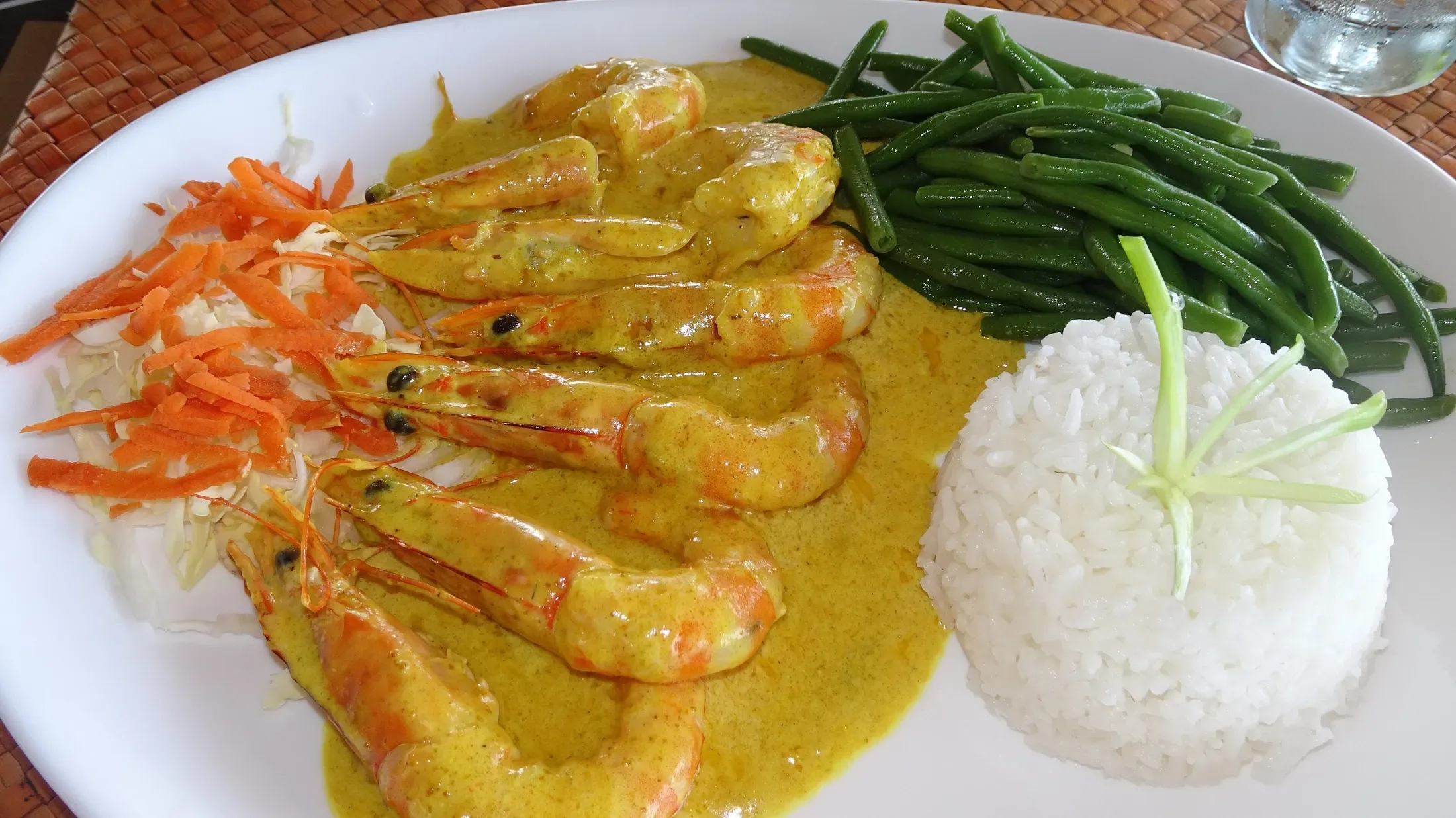 Curried Prawns, Alizée Plage Vakala