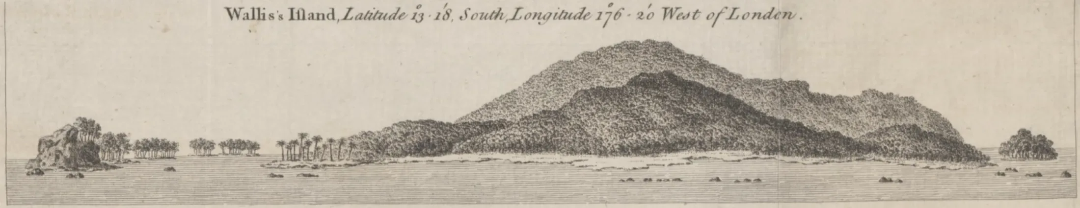 Coastal View of Wallis by Cook, 1773